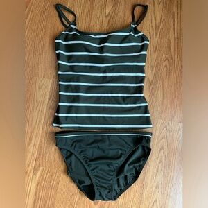 Cherokee Olive Green & White Stripe Tankini Set – Size 6